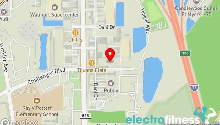 map of Crunch Fitness - Six Mile Gym in Fort Myers