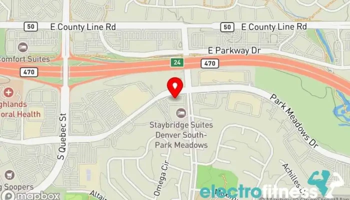 map of CYCLEBAR Indoor cycling, Gym in Lone Tree