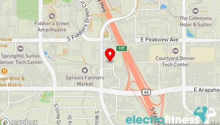 map of D1 Training Greenwood Village Gym, Personal trainer in Greenwood Village