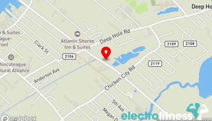 map of David Landsberger Family YMCA Youth organization, Health in Chincoteague