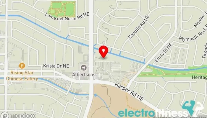 map of Del Norte Sports and Wellness Athletic club, Gym, Personal trainer, Pilates studio, Yoga studio in Albuquerque