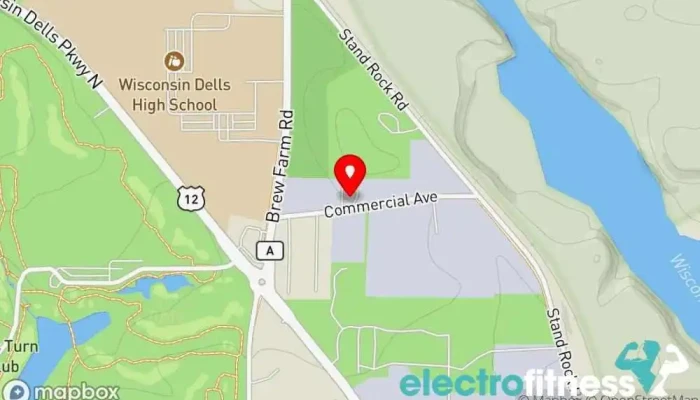 map of Dells Athletic Club Fitness center, Athletic club, Gym, Personal trainer, Physical fitness program, Spa and health club, Tanning salon, Women's personal trainer in Wisconsin Dells