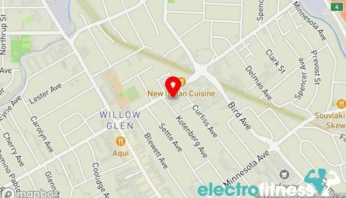 map of Devine Fitness Gym, Fitness center, Personal trainer, Physical fitness program, Weight loss service in San Jose