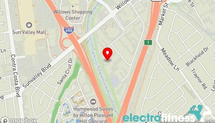 map of Diablo Rock Gym Rock climbing gym, Gym, Personal trainer, Yoga studio in Concord
