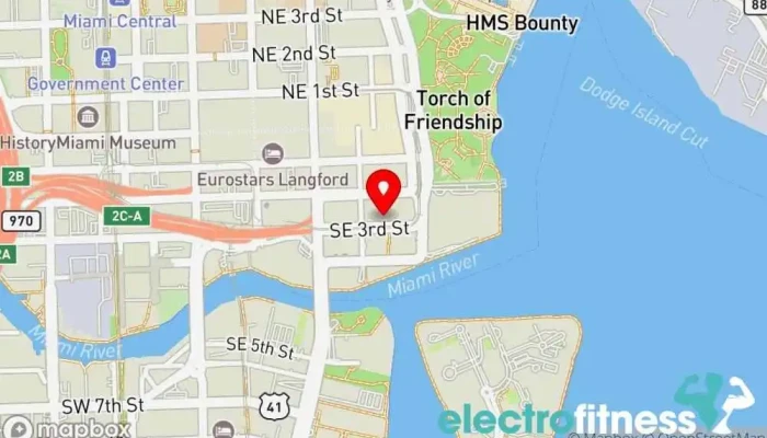 map of Downtown Miami YMCA Gym in Miami