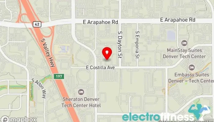 map of DTC CrossFit Gym, Personal trainer, Physical fitness program in Greenwood Village