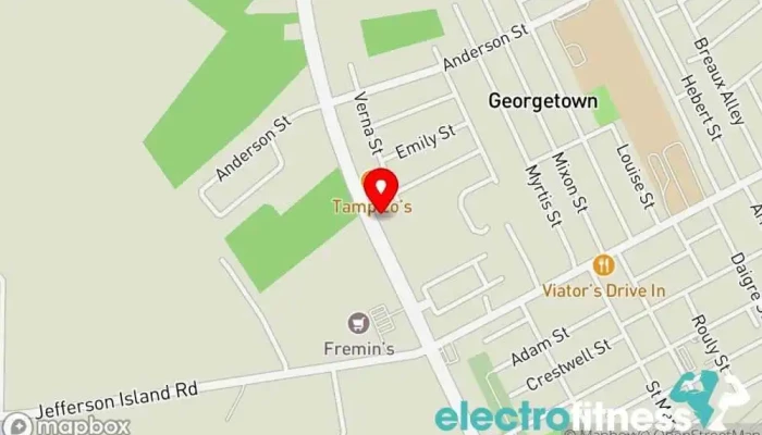 map of Dynamic Health Club Inc Gym in New Iberia