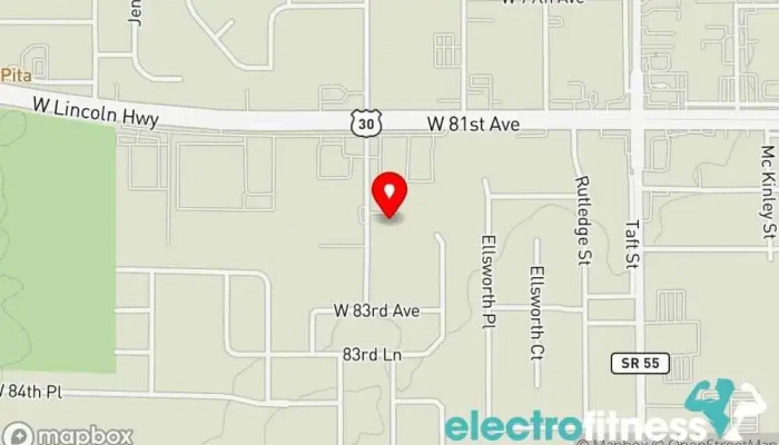 map of Dynamic Training & Fitness Kickboxing school, Personal trainer in Merrillville