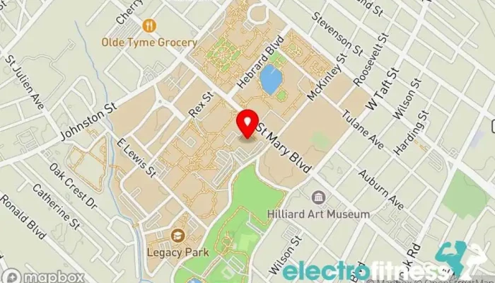 map of E K Long Gym Gym in Lafayette