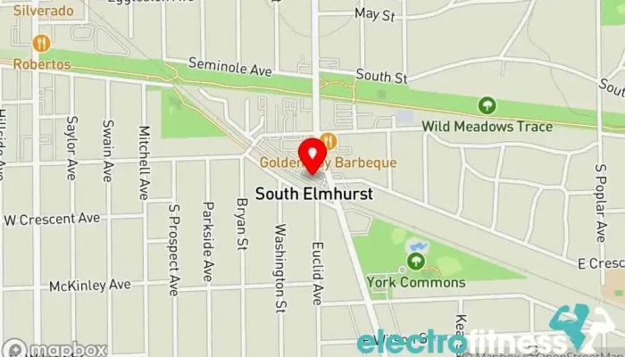 map of E-Town Fitness Physical fitness program, Gym, Personal trainer in Elmhurst