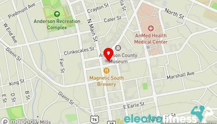 map of Electric City Fitness Co. Gym in Anderson