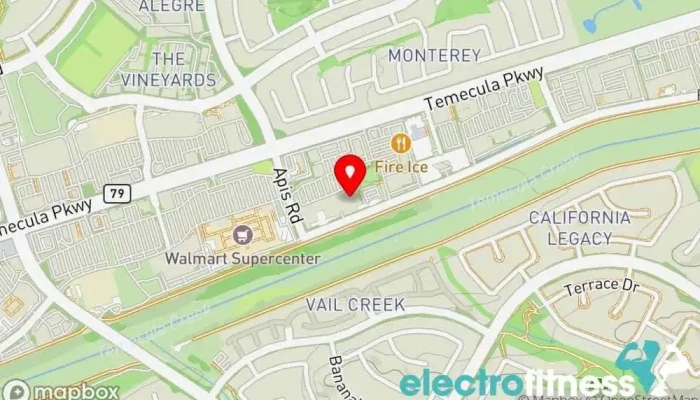 map of EōS Fitness Gym, Fitness center, Indoor cycling, Personal trainer in Temecula