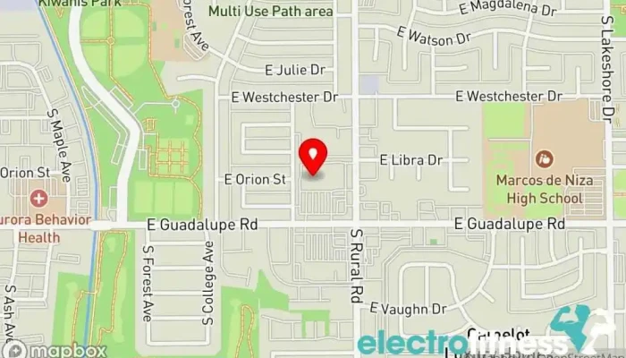 map of EōS Fitness Gym, Fitness center, Indoor cycling, Personal trainer in Tempe