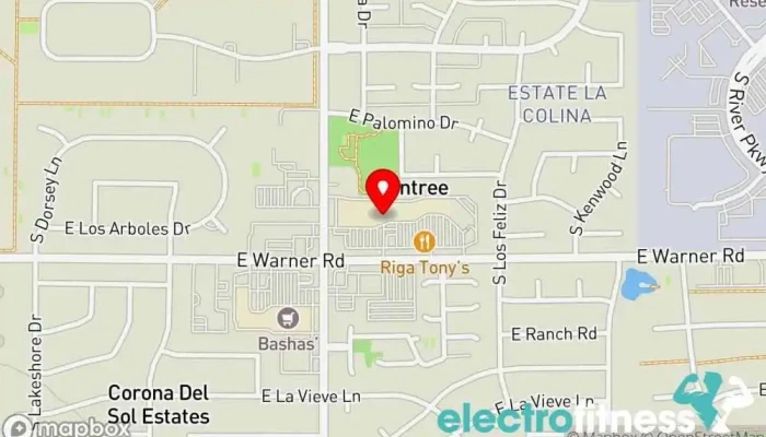 map of EōS Fitness Gym, Fitness center, Indoor cycling, Personal trainer in Tempe