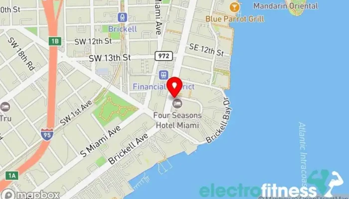 map of Equinox Brickell Gym, Personal trainer, Physical fitness program, Pilates studio, Spa, Yoga studio in Miami