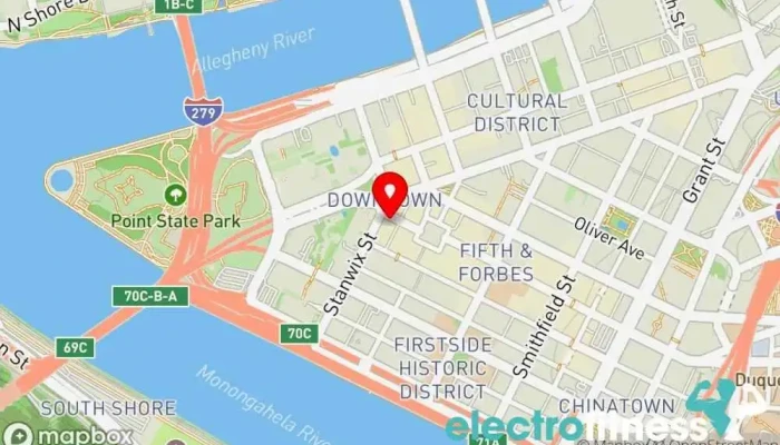 map of Etage Athletic Club Gym in Pittsburgh