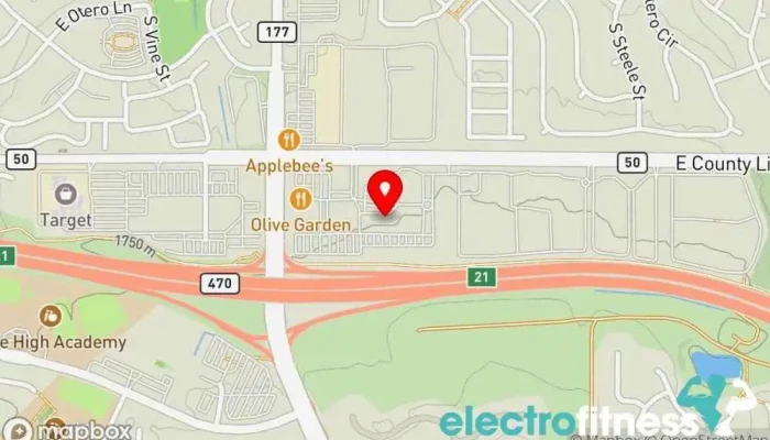 map of F45 Training Highlands Ranch Physical fitness program, Gym in Highlands Ranch