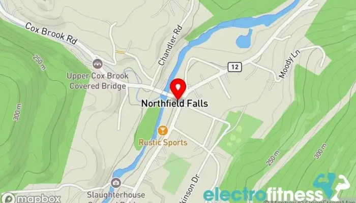 map of Falls River Yoga Yoga studio in Northfield Falls