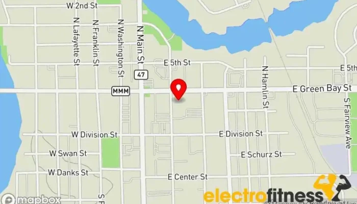 map of FIRE Fitness Camp Shawano Personal trainer, Nutritionist, Physical fitness program, Sauna, Weight loss service in Shawano