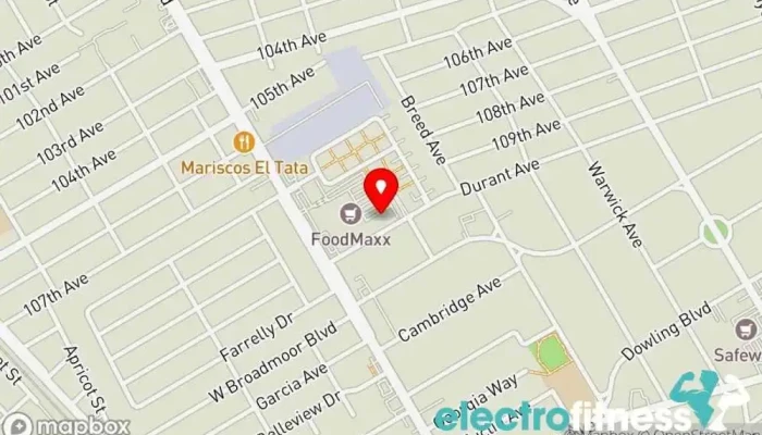 map of Fitness 19 Gym, Aerobics instructor, Fitness center, Physical fitness program, Weight loss service, Weightlifting area in Oakland