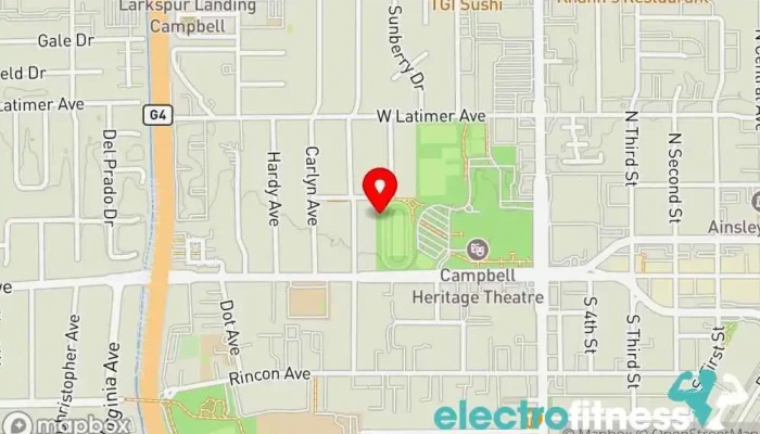 map of Fitness Area | Campbell Stadium Fitness center in Campbell