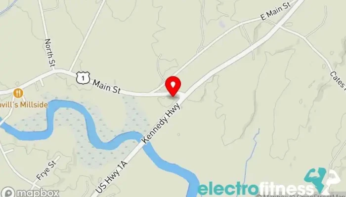 map of Fitness Central Yoga studio in Harrington