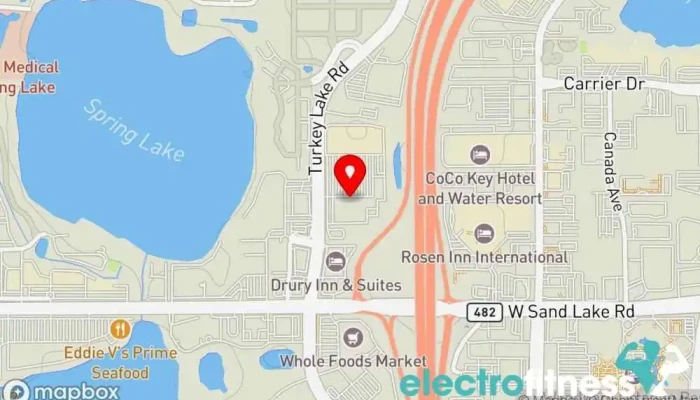 map of Fitness CF Gym, Aerobics instructor, Fitness center, Personal trainer, Physical fitness program, Yoga instructor in Orlando