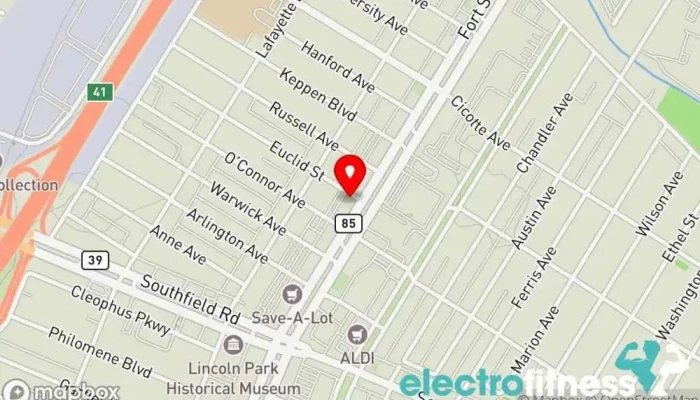 map of Fitness Court at City Park Gym in Lincoln Park