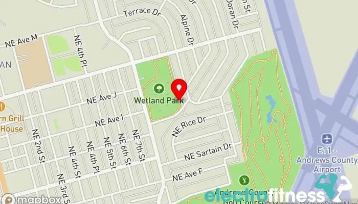 map of Fitness Court at Wetlands Park Gym in Andrews