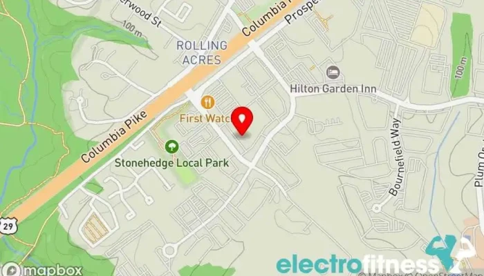 map of Fitness Evolution Gym, Fitness center, Personal trainer, Physical fitness program, Pilates studio, Spa and health club, Weight loss service, Yoga studio in Silver Spring