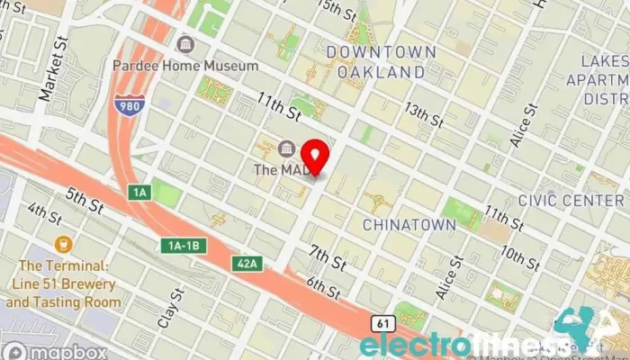 map of Fitnesse Training Club Gym, Athletic club in Oakland