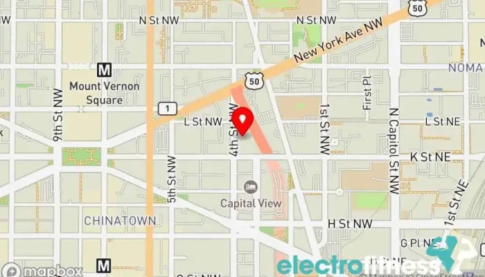 map of FLEX DC Fitness center in Washington