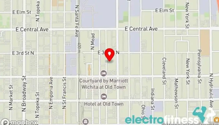 map of Forge Fitness Gym, Athletic club, Boot camp, Fitness center, Personal trainer, Physical fitness program, Weight loss service, Weightlifting area in Wichita