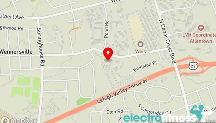 map of Form and Function Studio Fitness center in Allentown
