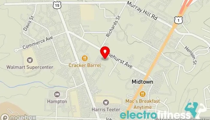 map of Forte Fitness Gym + Cycle Studio - Southern Pines, NC Gym in Southern Pines