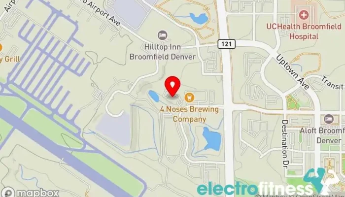 map of G1 Climbing + Fitness Rock climbing gym, Fitness center, Yoga studio in Broomfield
