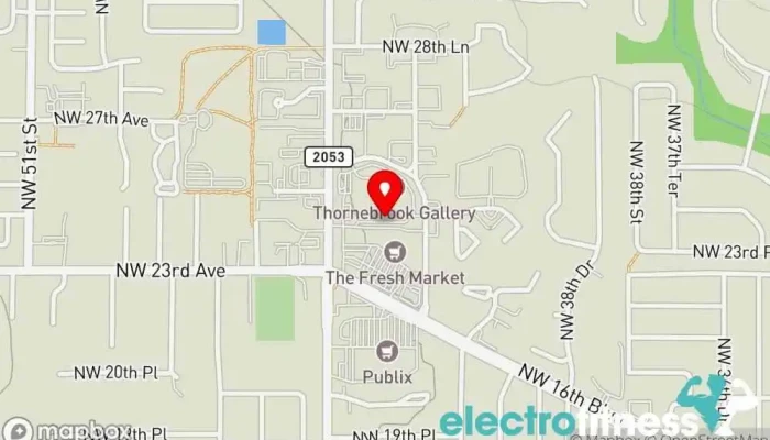 map of Gainesville Health & Fitness - Women's Center Physical fitness program, Gym, Personal trainer, Weight loss service in Gainesville