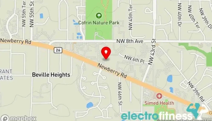 map of Gainesville Health & Fitness Gym, Fitness center, Personal trainer, Pilates studio in Gainesville