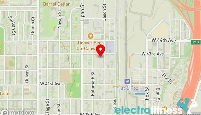 map of Garage 1880 Personal trainer, Fitness center in Denver