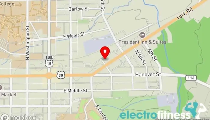 map of Gettyoga Yoga studio in Gettysburg