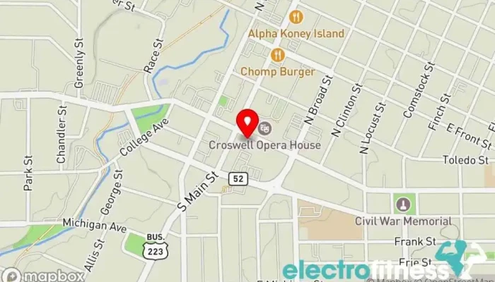 map of Ghidrah's Mystic She Ways Metaphysical supply store, Book store, Massage spa, Massage therapist, Reiki therapist, Rock shop, Yoga studio in Adrian