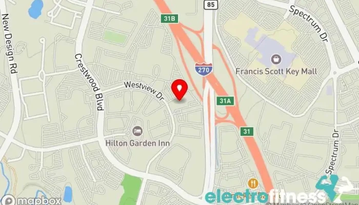 map of Gold's Gym - Frederick Gym, Fitness center, Personal trainer, Physical fitness program in Frederick