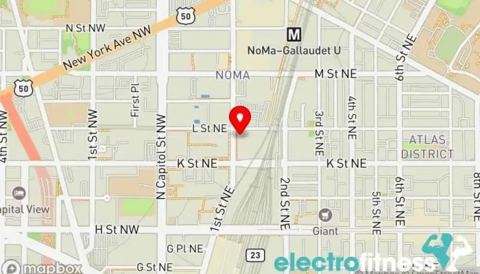 map of Gold's Gym - NoMa Center Fitness center in Washington
