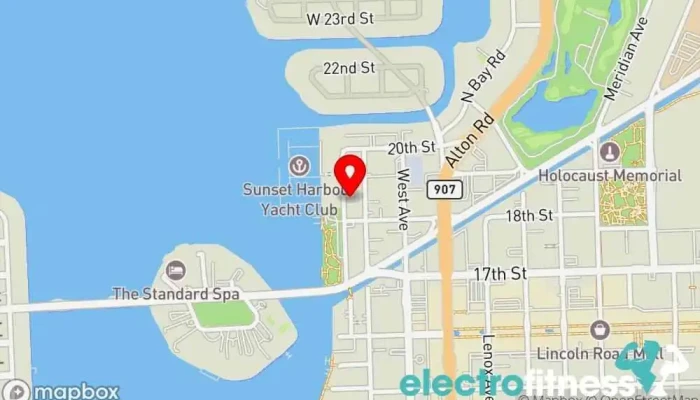 map of Gotham Gym Miami Boxing gym, Fitness center, Personal trainer, Physical fitness program, Women's personal trainer in Miami Beach