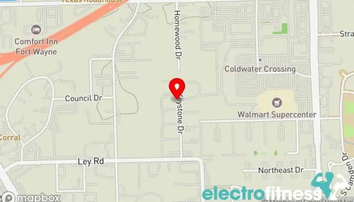 map of Gracie Jiu-Jitsu Fort Wayne Martial arts school in Fort Wayne