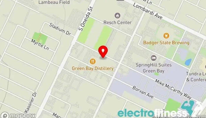 map of Green Bay Strength Club Gym, Fitness center, Personal trainer in Ashwaubenon