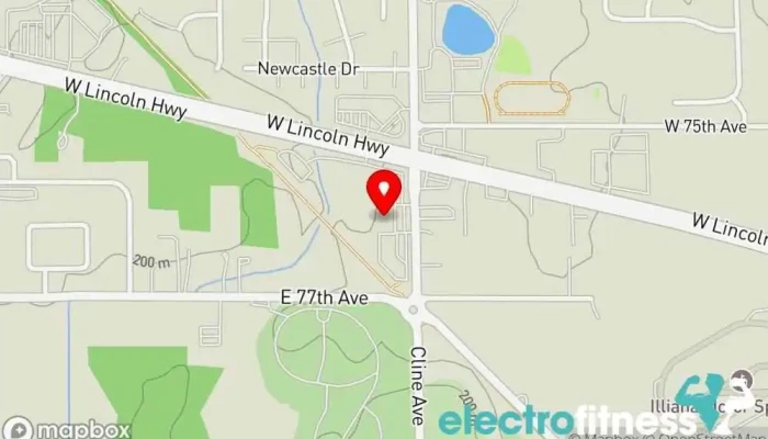 map of Grit Fitness - Schererville Gym, Children's club, Personal trainer, Tanning salon in Schererville