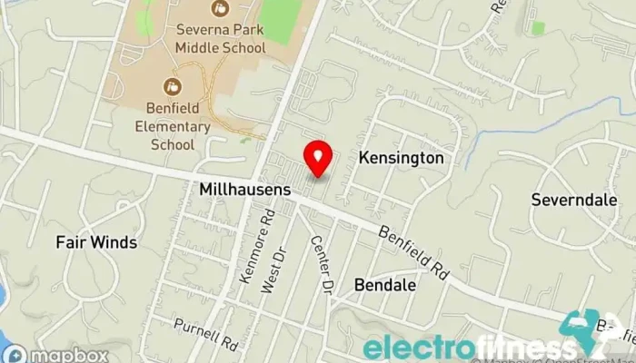 map of HappyLee Fitness Studio Fitness center, Gym, Personal trainer, Physical fitness program in Severna Park