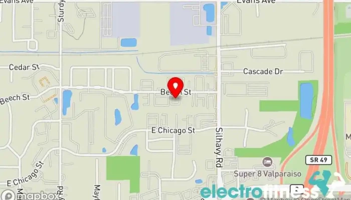 map of Hardcore Strength & Fitness, LLC Fitness center in Valparaiso