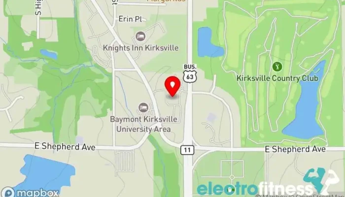map of Health & Fitness Center Physical fitness program in Kirksville